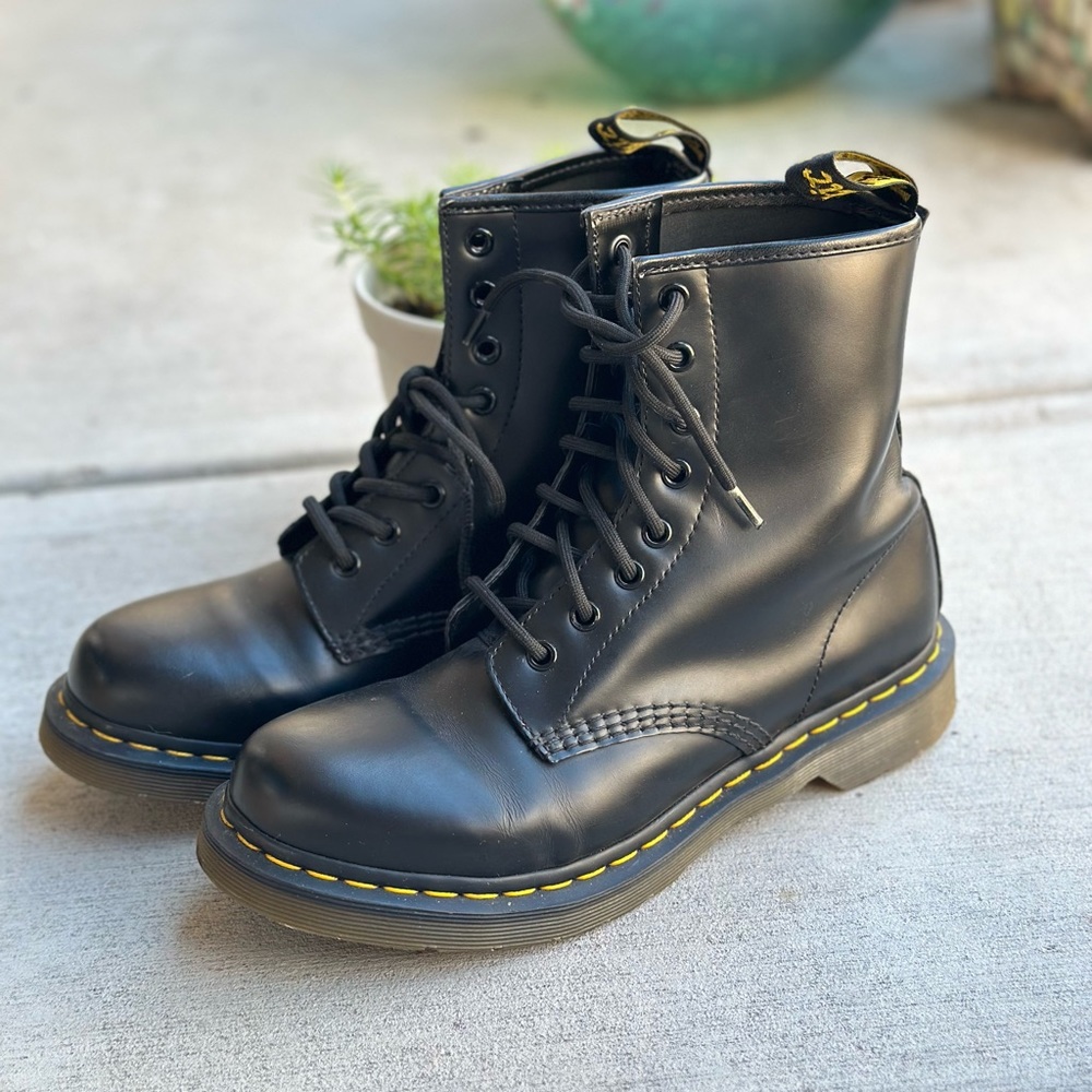 Dr Martens 1460 Smooth Leather Combat Type Black Sz 9